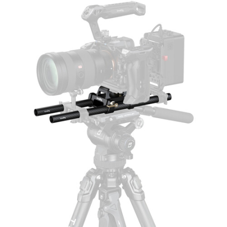 SmallRig 6761 - zestaw montażowy z płytką Arca i bazą oraz 2x pręt 15mm 30mm - przykład użycia